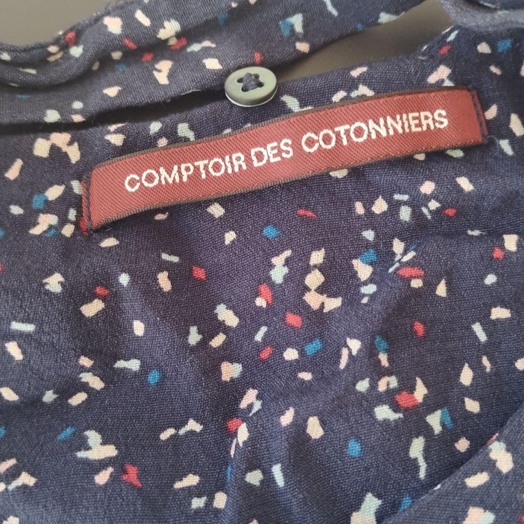 COMPTOIR DES COTONNIERS ネイビー ブラウスシャツ_画像5