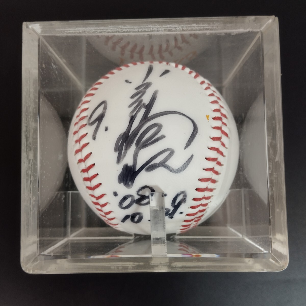  small . guarantee .. large e- Hawk s autograph autograph ball acrylic fiber case outer box 2008 year 10 month 29 day memory ball 