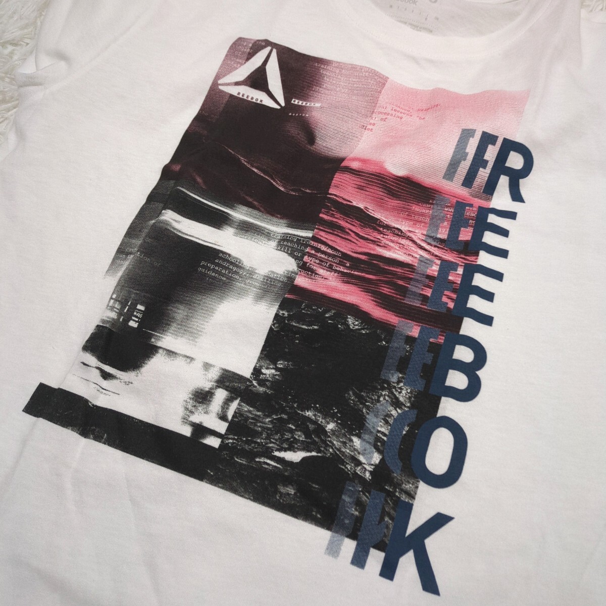 Reebok　リーボック　半袖　Tシャツ　O　XL LL　フォトT　白　ロゴ　メンズ_画像5