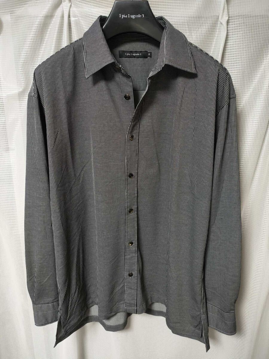 1piu1uguale3 STRIPE BIG SHIRTS ストライプビッグシャツ 定価49,500円_画像2