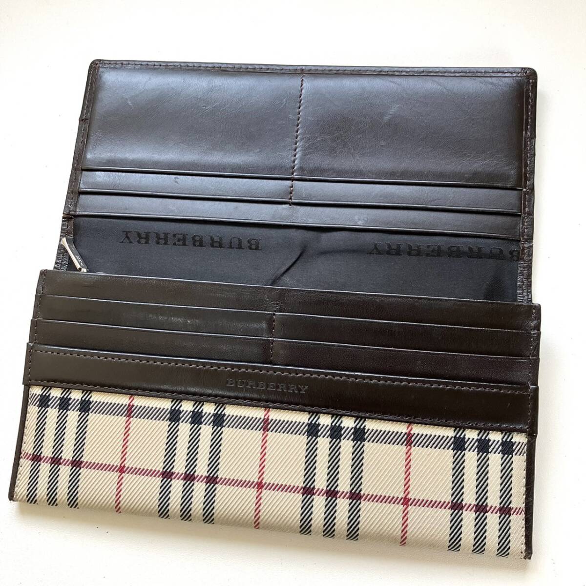 バーバリー　Burberry 長財布　ノバチェック　美品　送185