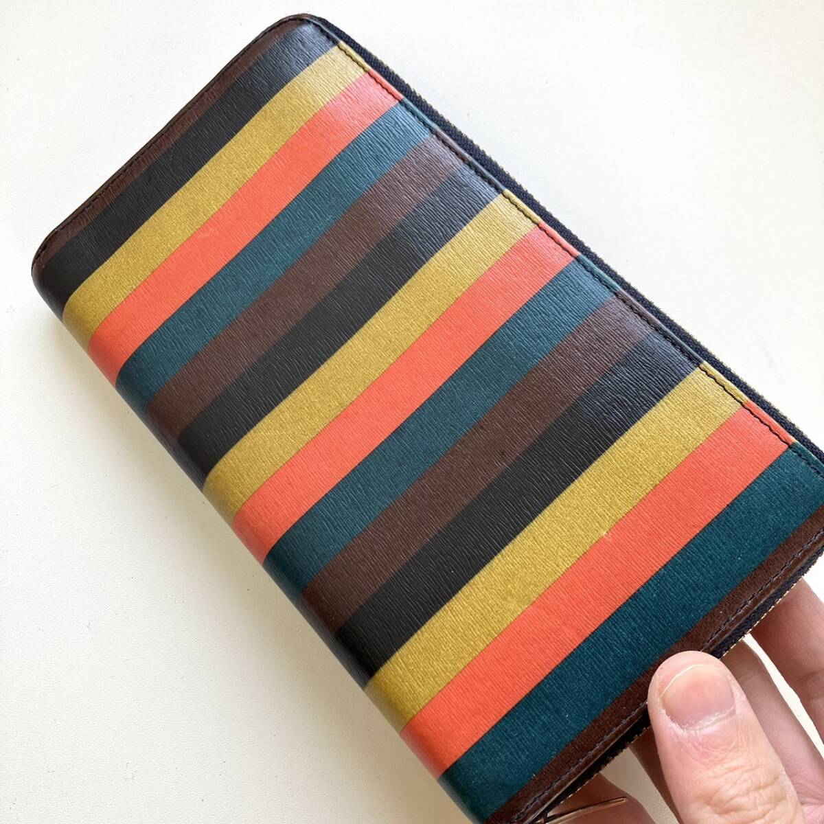 ポールスミス　Paul Smith 長財布　マルチストライプ　美品　レディース　送510_画像7