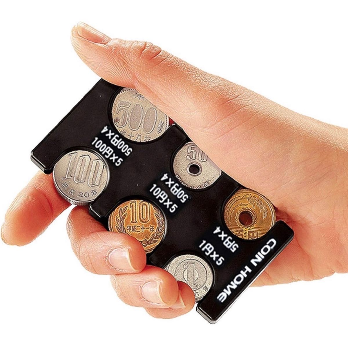 コインホルダー 携帯コインホルダー 小銭 メンズ レディース ブラック 片手で取り出せる コイン収納 小銭財布
