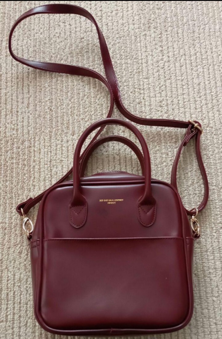 SET OUT ON A JOURNEY JOUET handbag shoulder bag wine red Brown small legume color 