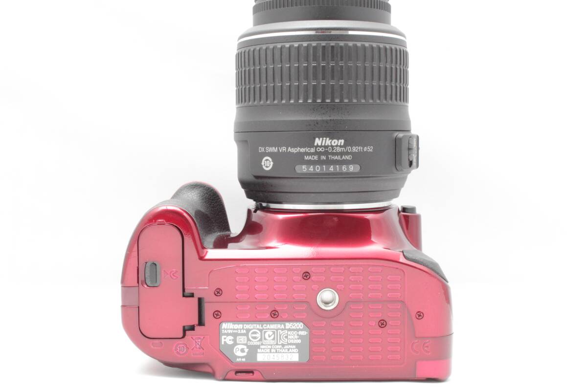 シャッター少なめ！Nikon D5200 レッド　レンズキット シャッター3005回！ニコン　一眼レフカメラ　18-55_画像5