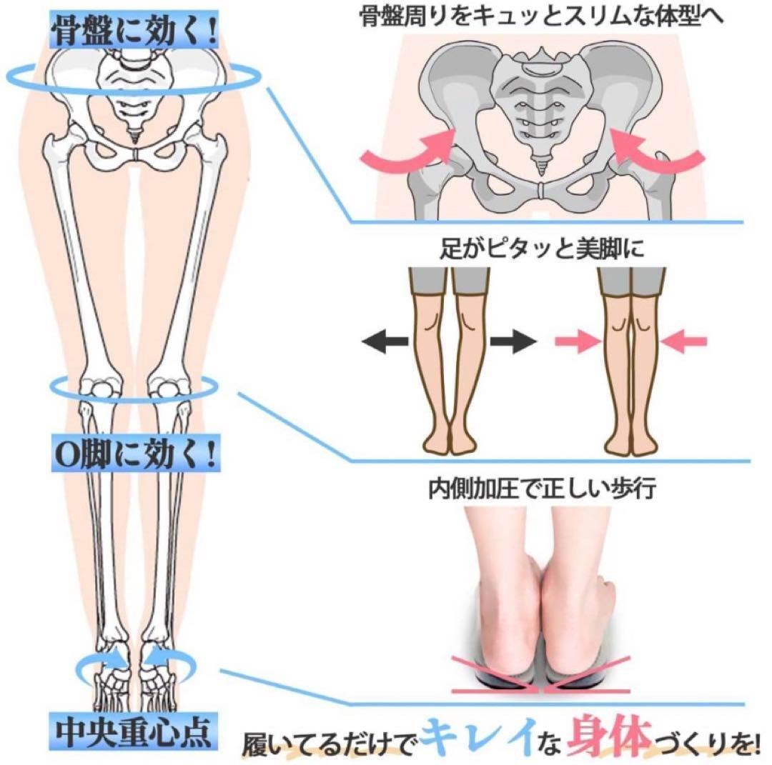 【 26 】扁平足 インソール O脚 美脚　骨盤矯正 牛革 中敷き ウォーキング_画像6