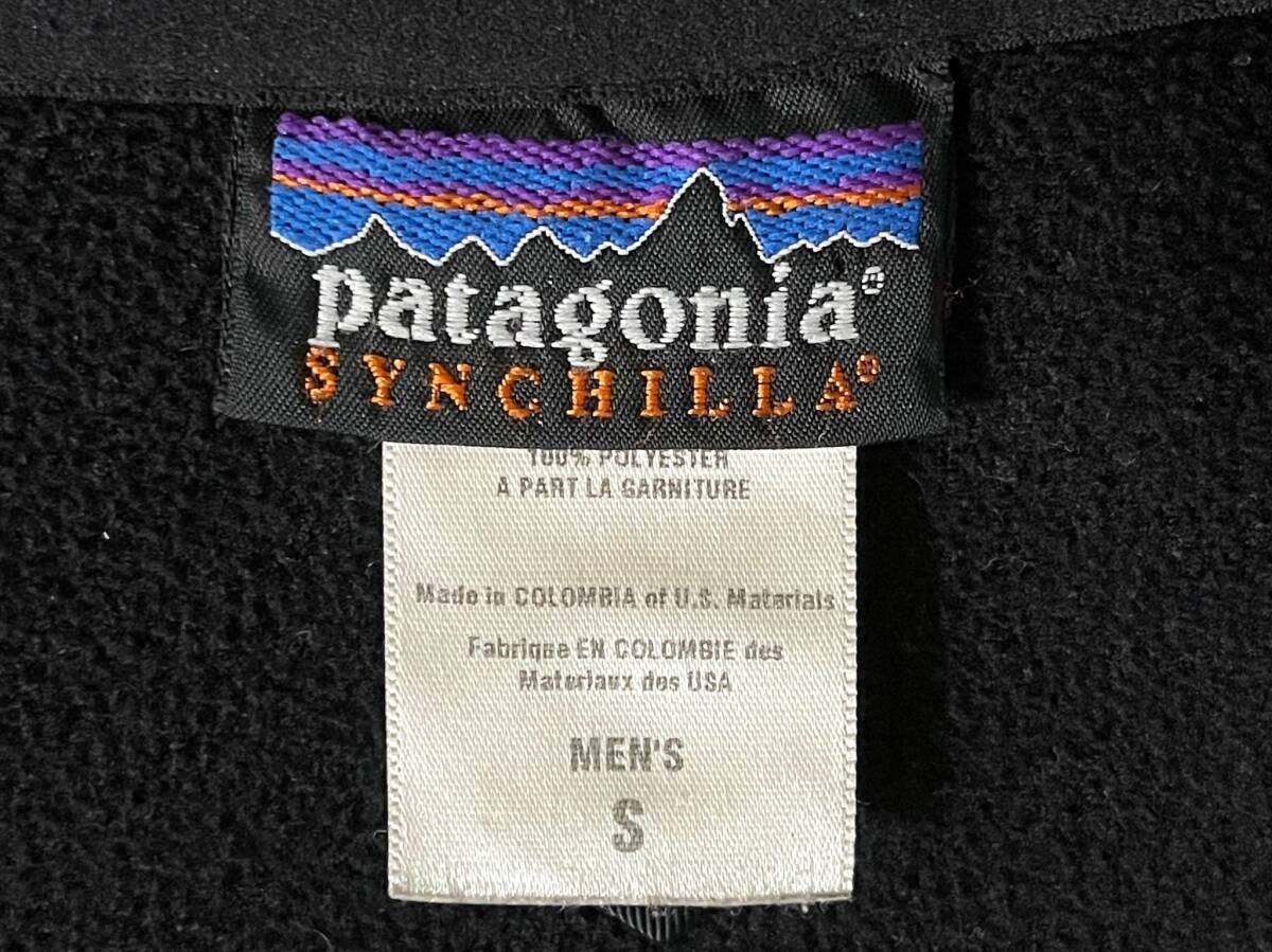 パタゴニア Patagonia 26535F7 ライトウェイト シンチラ フリース ジップアップジャケット メンズ Sサイズ 黒 ブラック_画像9