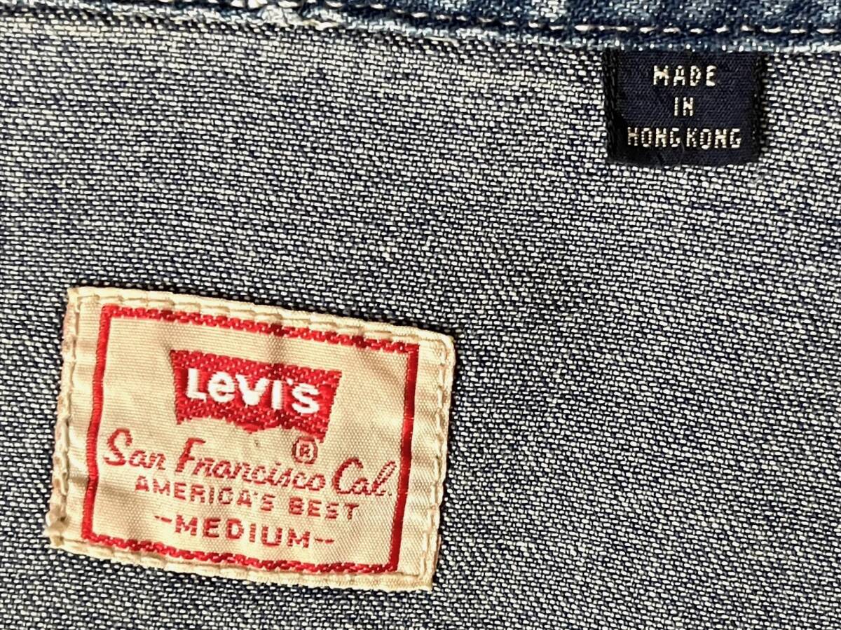 リーバイス Levi's 90s ヴィンテージ パールスナップボタン デニム ウエスタンシャツ メンズ Mサイズ インディゴ_画像7