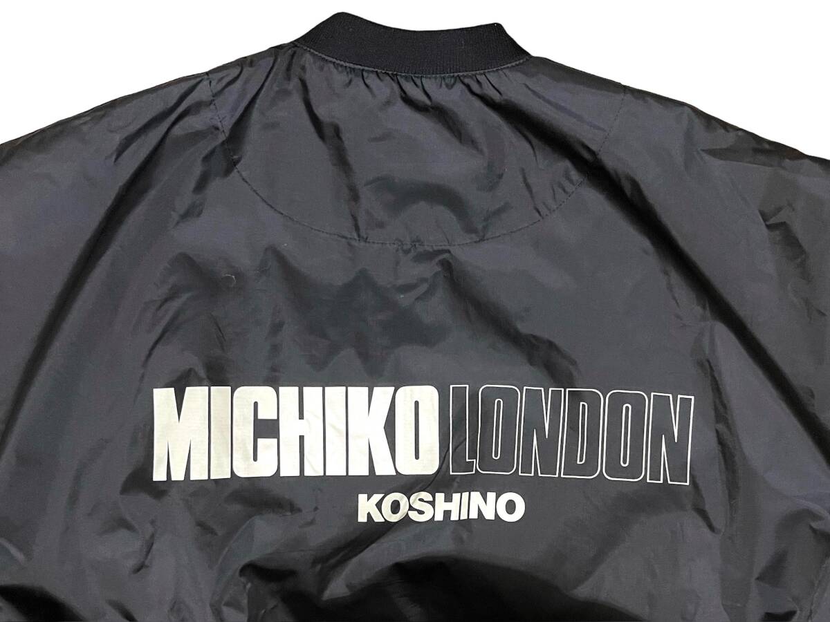 ミチコロンドン MICHIKO LONDON 90s ヴィンテージ MA-1タイプ ワイド ルーズ ナイロンジャケット FREE フリーサイズ 黒 ブラック_画像2