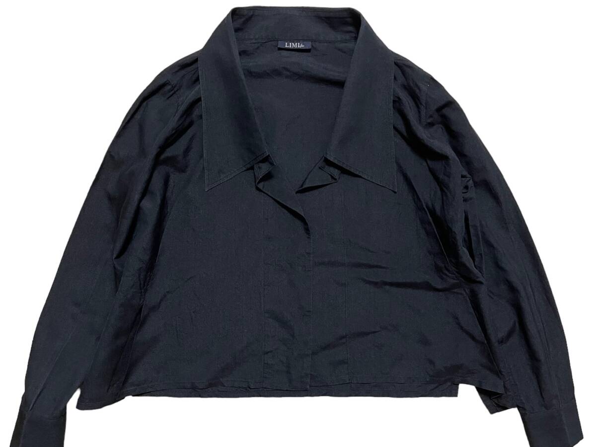 リミフゥ LIMIfeu 03SS シルク混(41%) シャツジャケット ワイドパンツ セットアップ 上下セット レディース Sサイズ ブラック系_画像2
