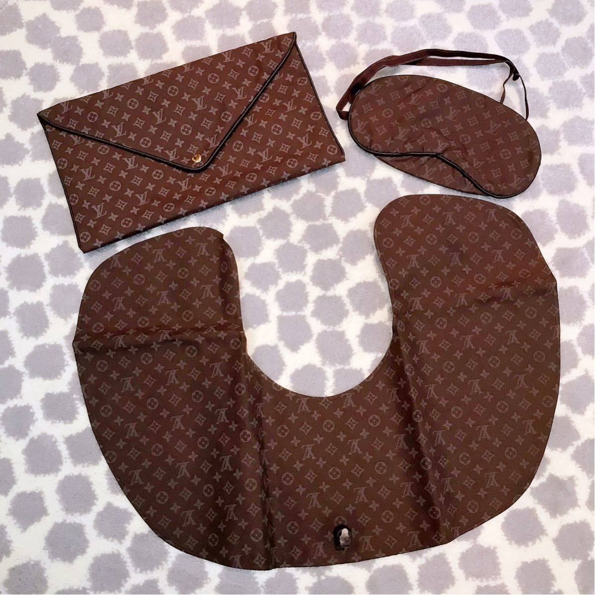 Louis Vuitton travel set pillow case and eye mask