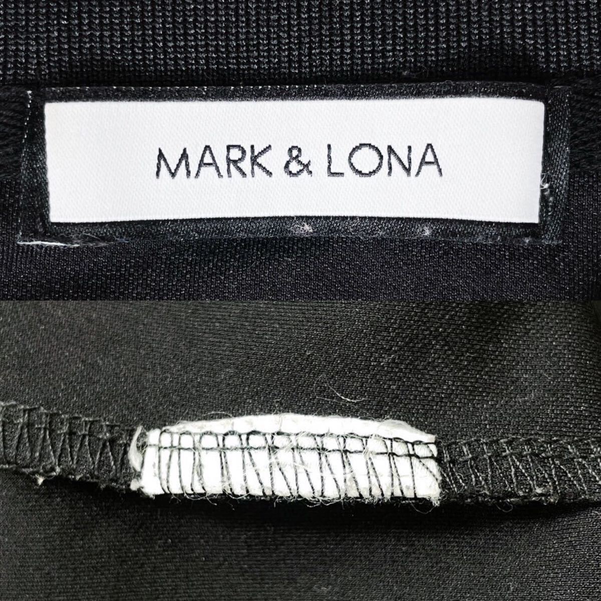 未使用級 MARK&LONA 長袖 ポロシャツ 黒 M マークアンドロナ ゴルフウェア golf ブラック カモ 迷彩 ロゴ