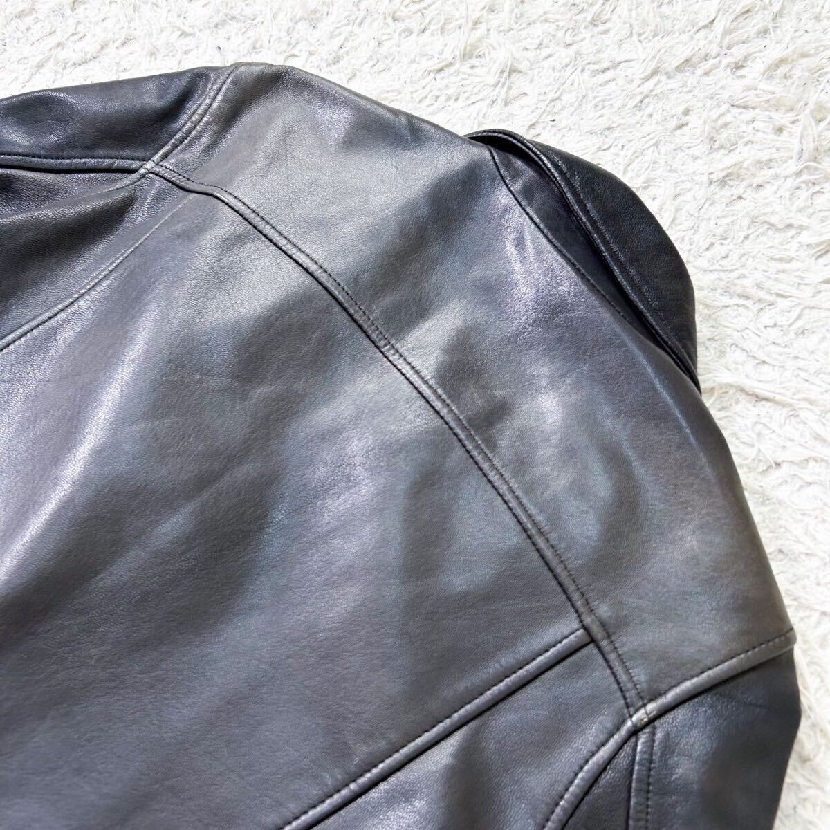 JACK ROSE Jack rose double rider's jacket L size 3 black black goat leather leather jacket 