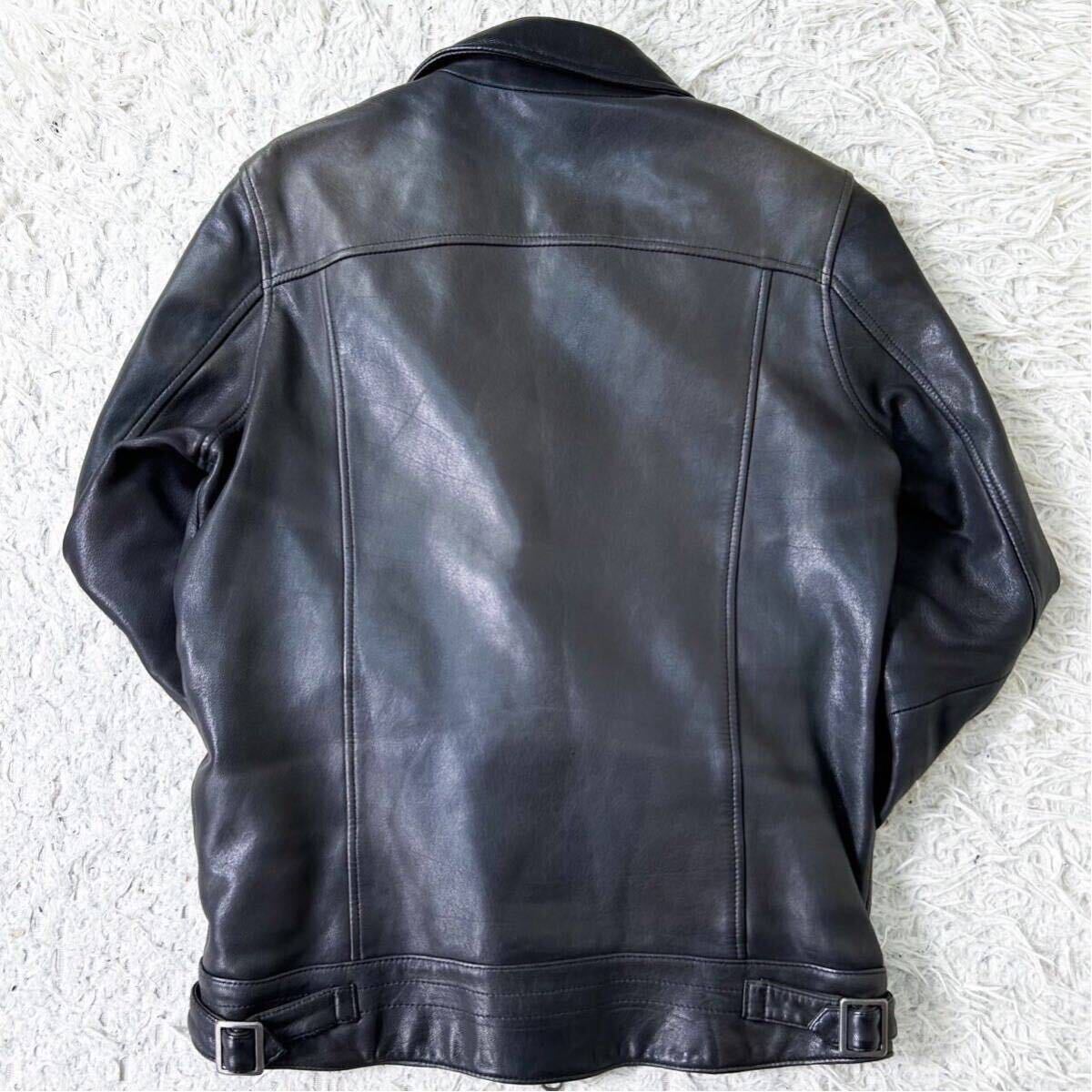 JACK ROSE Jack rose double rider's jacket L size 3 black black goat leather leather jacket 