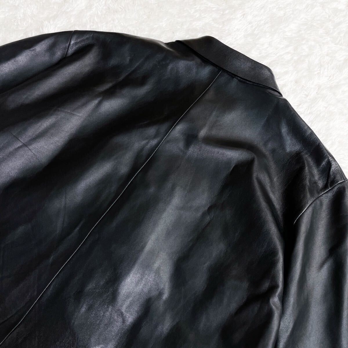  unused class JIL SANDER Jil Sander leather shirt black 48 short sleeves men's black 