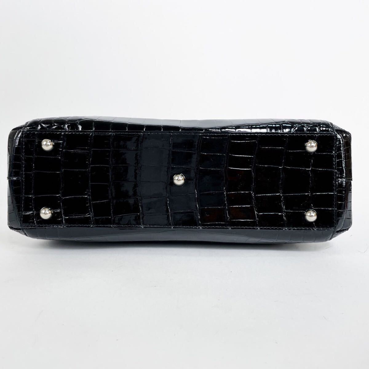  не использовался хранение товар SANPO sun po - автомобиль крыло черный ko крокодил ручная сумочка большая сумка JRA чёрный руль . формальный черный 