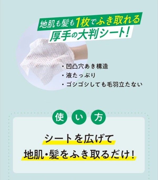 「DAY＋ドライシャンプーシート」X５/地肌・髪についた汗のニオイ・ベタつき、ホコリ・花粉などの微粒子汚れもすっきりオフ/メリット