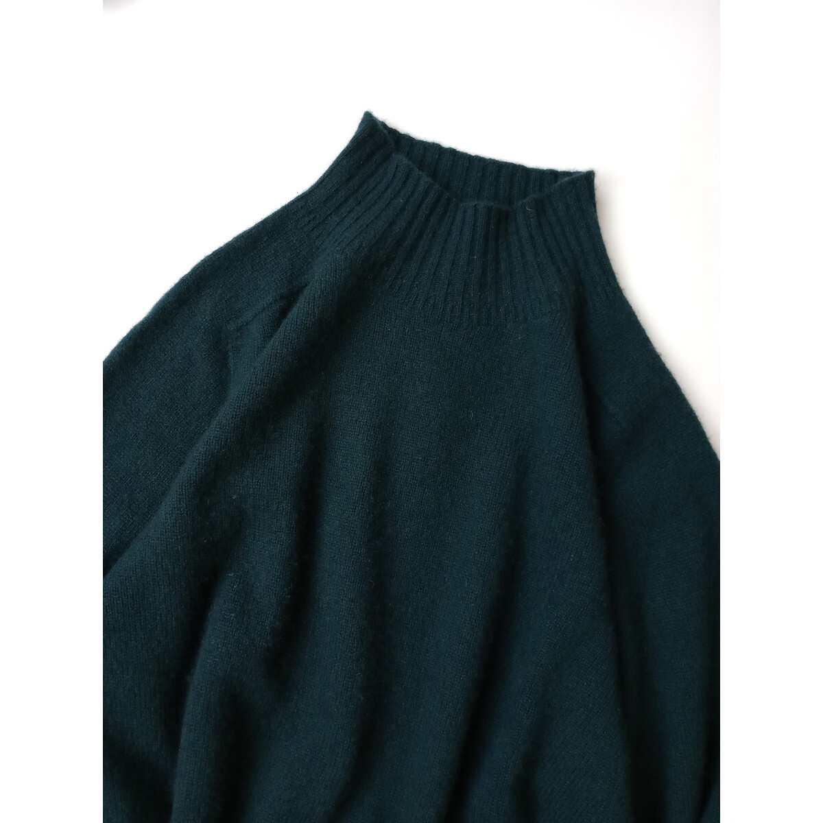 MARGARET HOWELL マーガレットハウエル TWISTED CASHMERE WOOL カシミヤ ウール ニット トップス グリーン 2_画像2