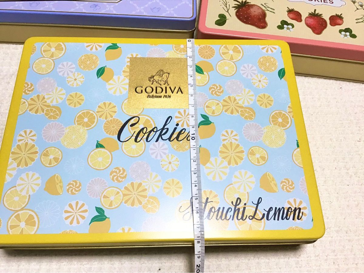 ゴディバ GODIVA 空き缶　お菓子缶　フルーツ缶　レモン　ストロベリー　チーズケーキ　ミルクティー　