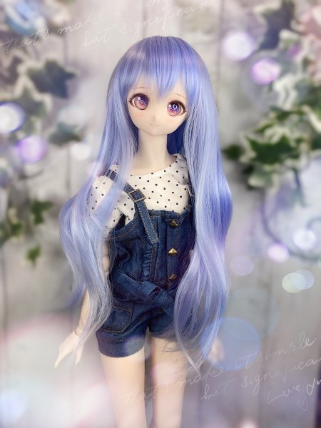 ●ドールウィッグ*エアリーロング*あじさい色*9～9.5インチ（MDD DD SD SmartDollなど）●doll wig*dollwig●_画像4