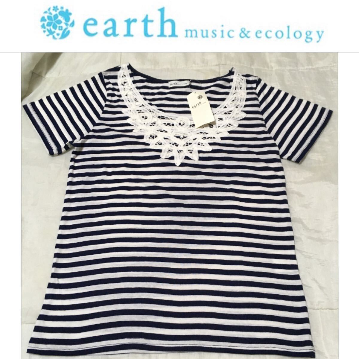 新品タグ付き☆earth music & ecology 半袖Tシャツ ボーダーTシャツ M アースミュージックアンドエコロジー