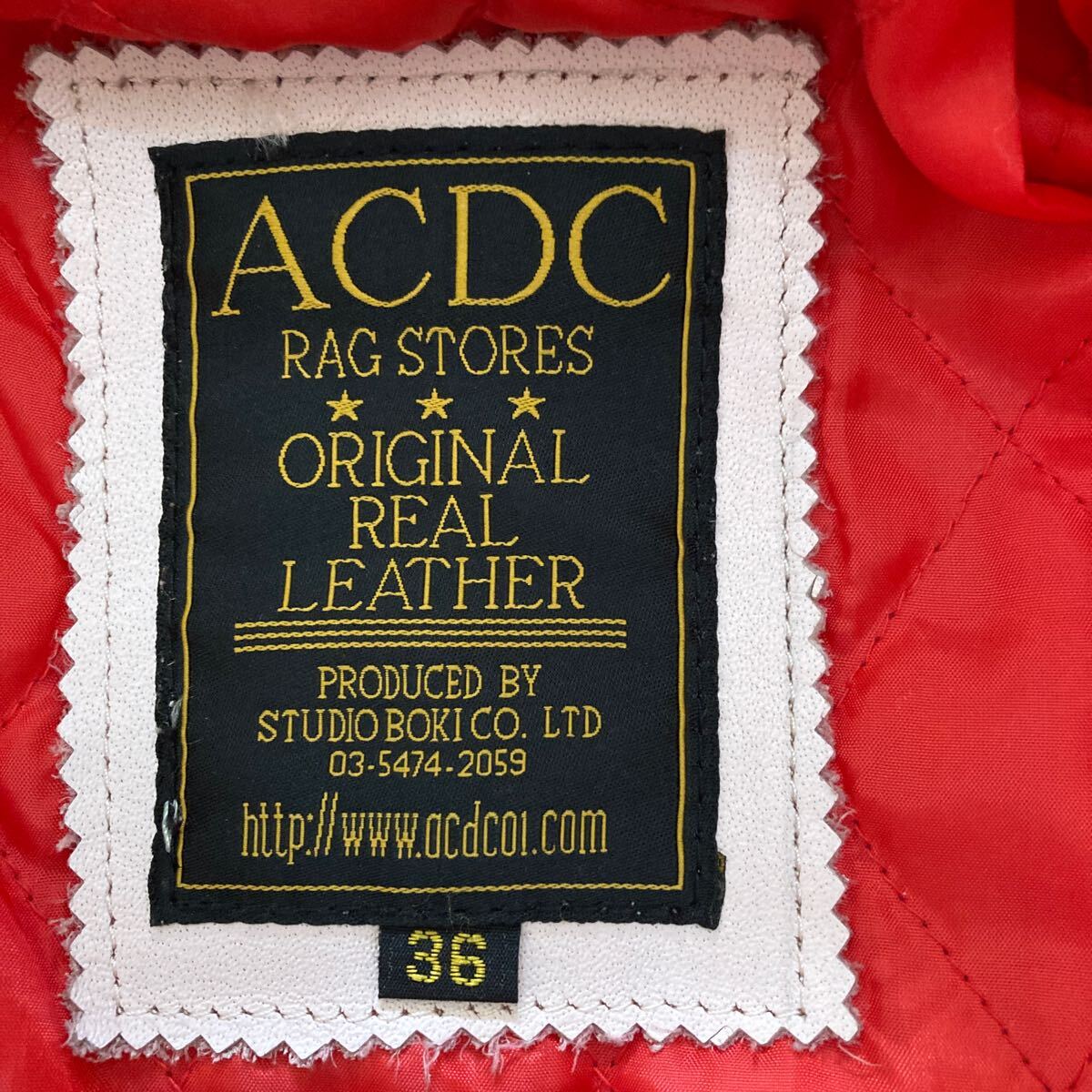 ロンジャン◆ACDC 最近人気高騰の白色 ダブルレザーライダースジャケット◆サイズ36◆ルイスタイプ_画像10