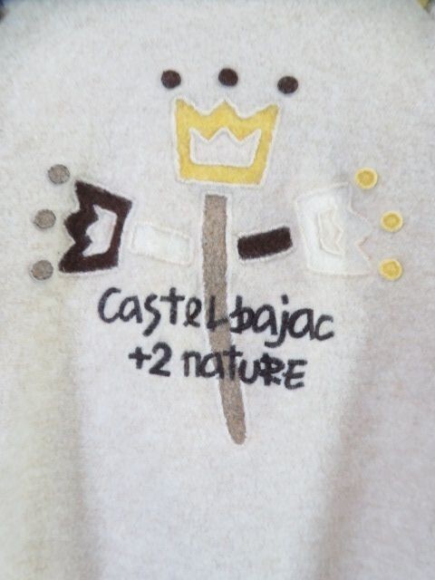 9030b11◆日本製◆圧縮ニット◆CASTELBAJAC カステルバジャック 家紋柄 ウールニットセーター 4/ジャケット/カーディガン/ゴルフ/シャツ_画像3