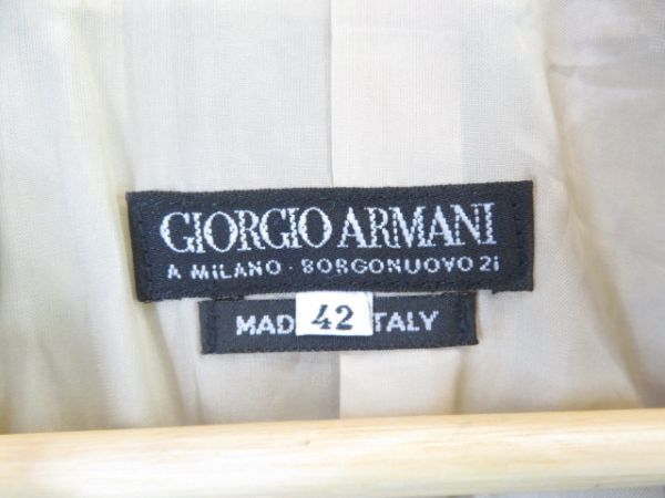 0130b21◆イタリア製◆シルク混◆GIORGIO ARMANI ジョルジオアルマーニ ノーカラー襟無し レーヨンジャケット 42/ブレザー/スーツ/コート_画像9