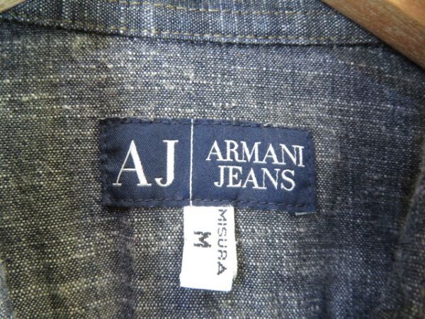 0130b3◆良品です◆ARMANI JEANS アルマーニジーンズ 長袖デニムシャツ M/ダンガリーシャツ/ジャケット/ブルゾン/ジョルジオ/メンズ/男性_画像8