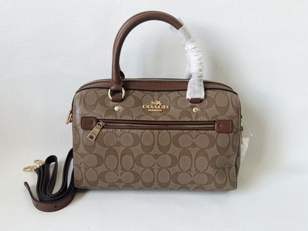 コーチ COACH ハンドバッグ ショルダー 2WAY レディース PVCレザー ブラウン 保存袋付き 新品未使用_画像1