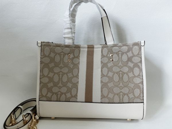 コーチ COACH トートバッグ ハンドバッグ ショルダー 2WAY レディース ジャガード/レザー ホワイト アウトレット 保存袋付き 新品未使用_画像2