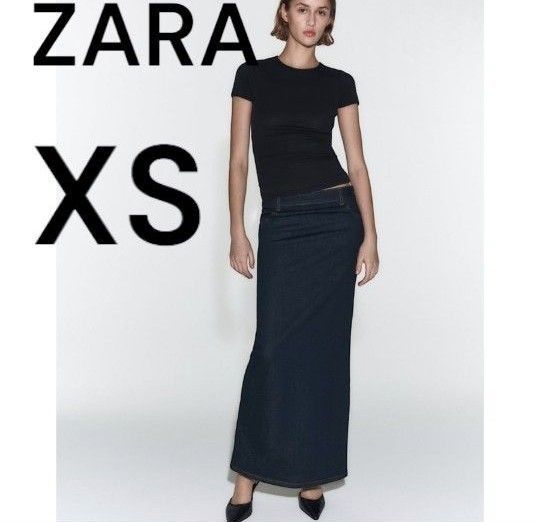 ZARA ZWデニムスカート スリット XS(SS) / ザラ