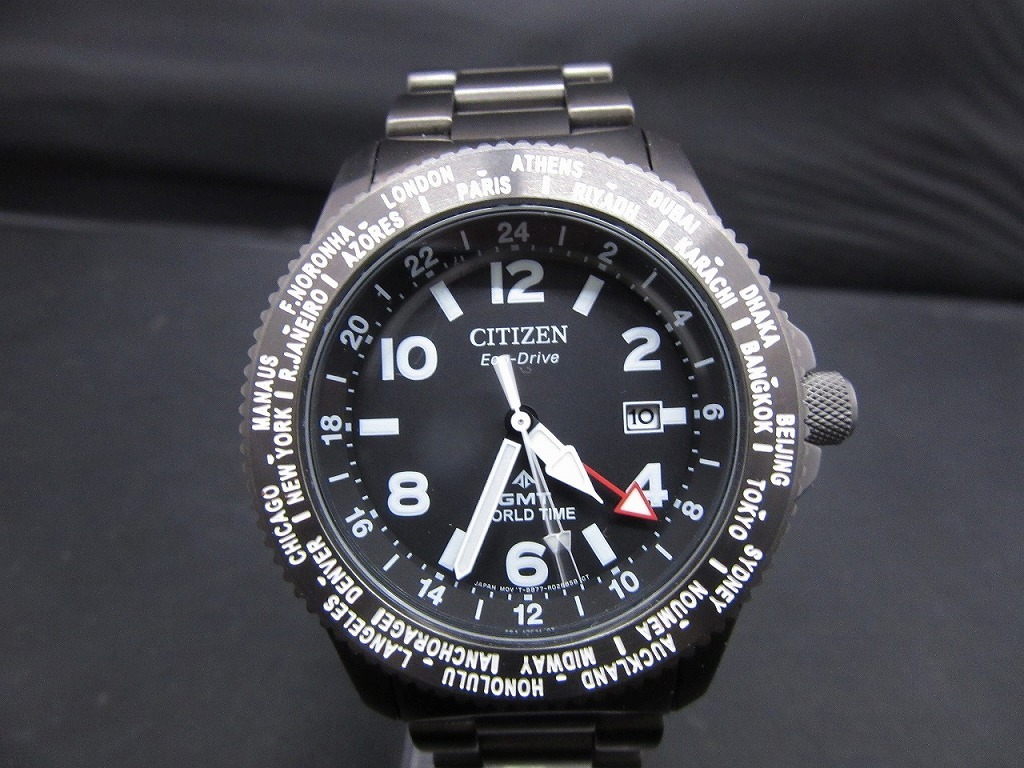 シチズン CITIZEN プロマスターGMT エコドライブ ソーラー腕時計 メンズ ブラック B877-R011626