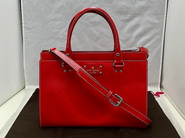 期間限定セール ケイトスペード kate spade 【美品】 レザー 2way ハンドバッグ トートバッグ レッド WKRU2486