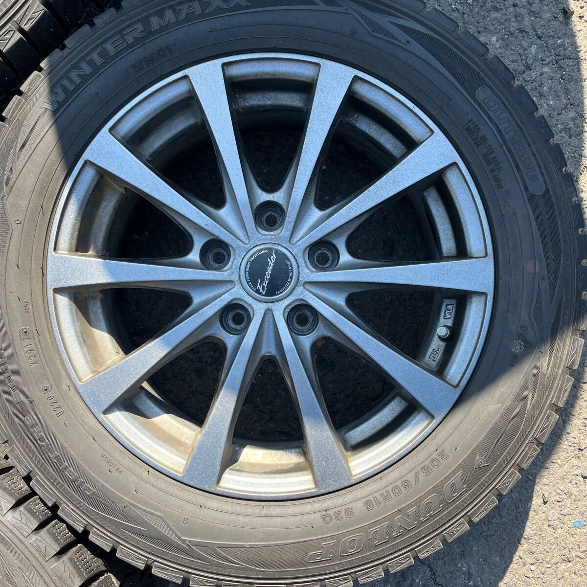 205/60r16 pcd114.3 5H 16インチ　6.5j OFF+53 アルミ　スタッドレス4本セット ダンロップ　c0117L_画像6