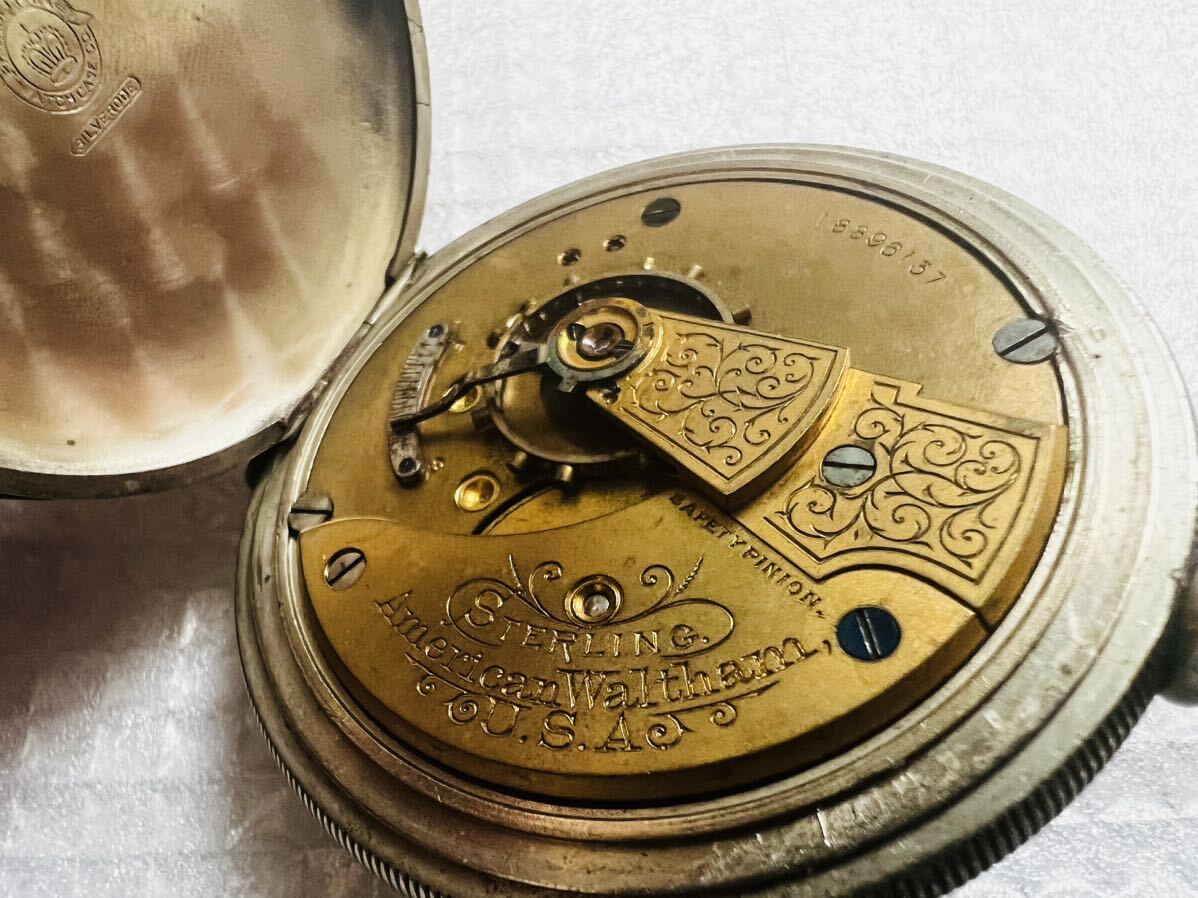 AMERICAN Waltham 懐中時計 手巻き 鉄道時計 鉄道院 稼働品の画像7