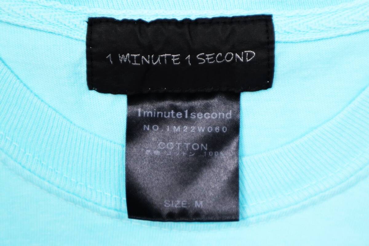 ワンミニットワンセカンド　1minute 1second　半袖　Tシャツ　ターコイズブルー　No.1M22W060　Ｍサイズ　良品_画像5