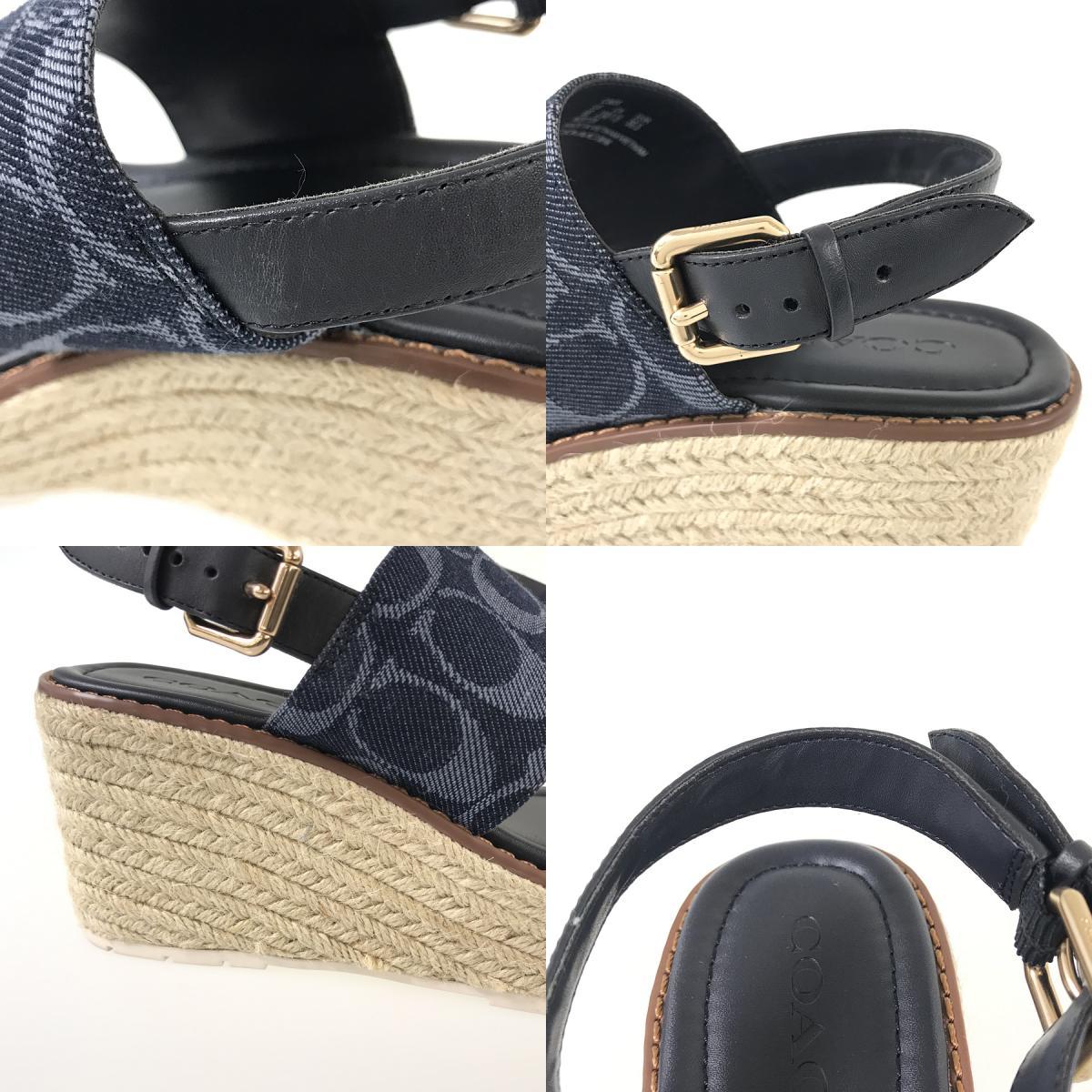 コーチ KAMI DENIM WEDGE C3835 レディース サンダル ksa【中古】_画像8