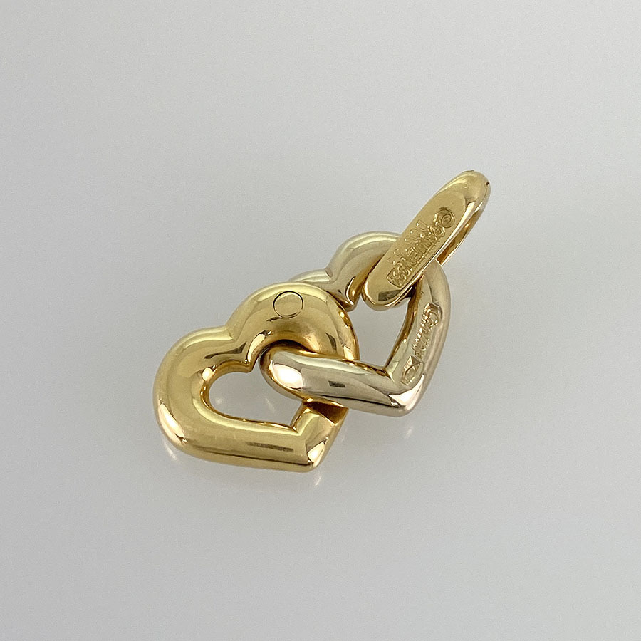  Cartier двойной Heart подвеска с цепью ss[ б/у ]