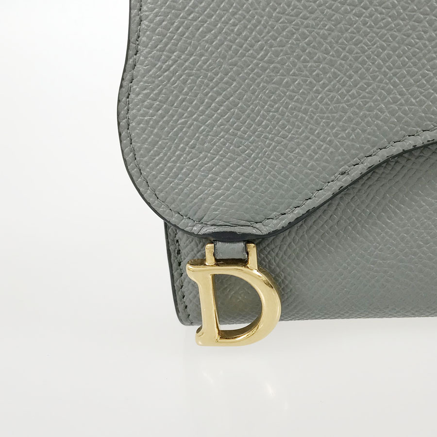  Dior седло compact бумажник три складывать кошелек rib[ б/у ]