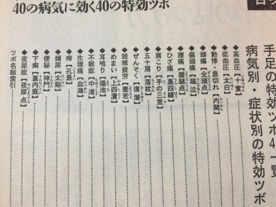 ｓ◆◆ 平成6年 壮快 10月号付録 40の病気に効く 40の特効ツボ 著・佐藤一美 当時物 冊子  /M4の画像3