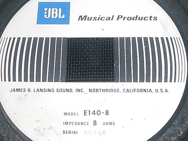 (1円スタート！) JBL 38cm コーン型 ウーファーユニット E140-8 ペア / オーディオ 音響機器 ※音声出力確認済-現状渡し A1744の画像9