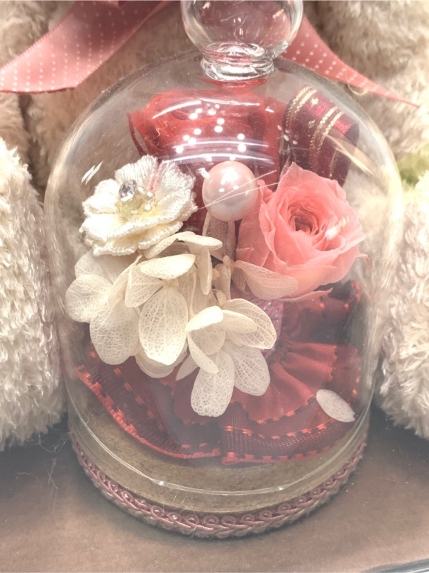  preserved flower bear. soft toy flower vase dome & Bear nichifro preserved flower dry flower 3084 06
