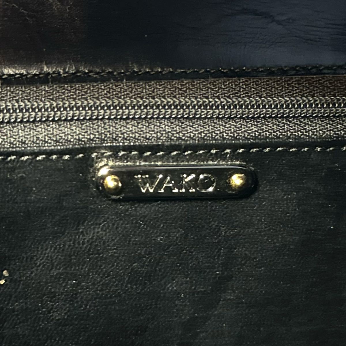 良品 WAKO ワコウ 銀座 和光 ブラック 黒 ホースヘア×レザー フォーマル ゴールド金具 ショルダーバッグ ハンドバッグ トートバッグ 