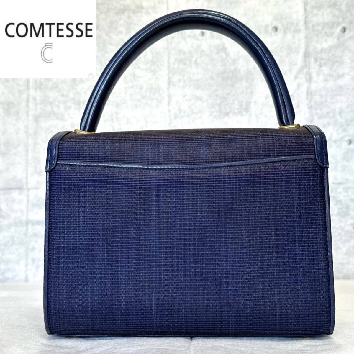 COMTESSE ホースヘア ハンドバッグ グリーン ゴールド金具 COMTESSE ホースヘア ハンドバッグ グリーン ゴールド金具
