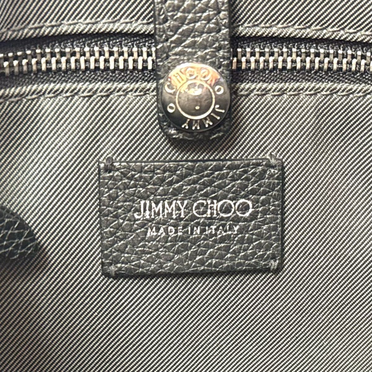 美品 定価181,500円 JIMMY CHOO ジミーチュウ 2WAY PEGASI TOTE ブラック 黒 ハンドバッグ トート ショルダー シルバースタッズ レザー