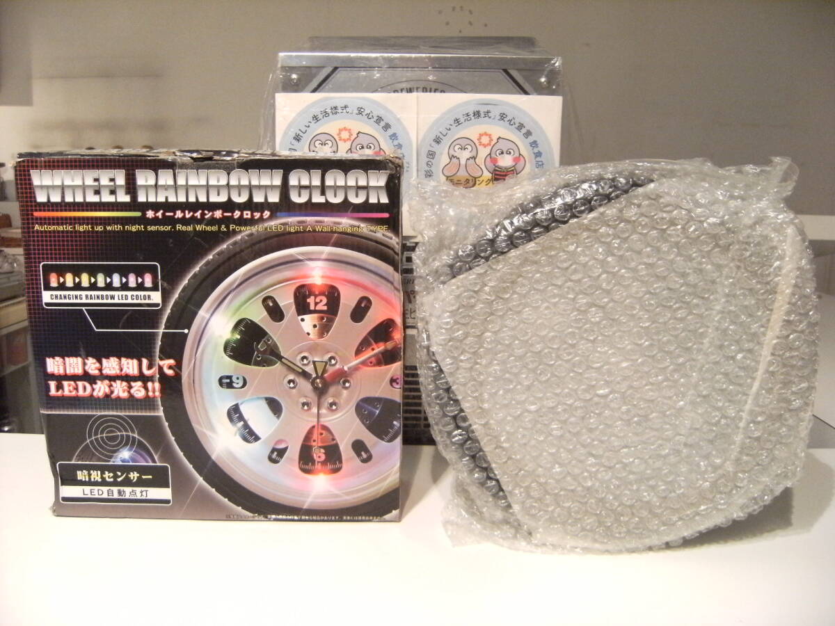  не использовался WHEEL RAINBOW CLOCK колесо Rainbow часы шина часы LED автоматика лампочка-индикатор ночное видение сенсор neon illumination старый машина yan ключ 