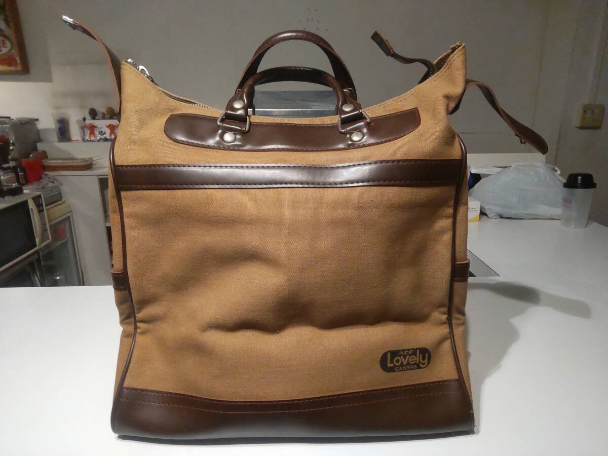  Showa Retro * made in Japan *80 period *ACE product * that time thing Lovely CANVAS Boston bag traveling bag handbag bag * traveling abroad schuwa-tes disco 