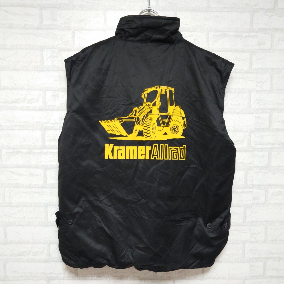 Kramer Allrad ドイツ企業 80s ワークベスト バックプリント フロッキープリント_画像3