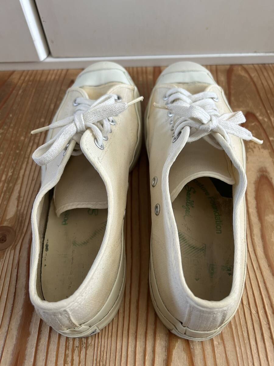 50'S VINTAGE CONVERSE JACK PURCELL ビンテージ ジャックパーセル スニーカー 白系色 サイズ８ 程度良 変色有 中ソールがゴム コンバースの画像2